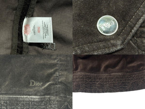 Christian Dior クリスチャンディオール スカート ブラウン カナージュ キルティング ベロア 12A 美品 中古 4b002536