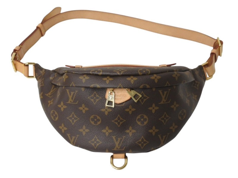 極美品 LOUIS VUITTON ルイヴィトン バムバッグ ボディバッグ ウエストバッグ M43644 モノグラム ブラウン ゴールド金具 中古 4b002540