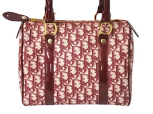 Load image into Gallery viewer, Christian Dior クリスチャンディオール ハンドバッグ カバン スピーディ 25cm ボストン トロッター レッド ジャガード 美品 中古 4b002543