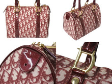Load image into Gallery viewer, Christian Dior クリスチャンディオール ハンドバッグ カバン スピーディ 25cm ボストン トロッター レッド ジャガード 美品 中古 4b002543