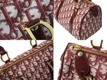 Load image into Gallery viewer, Christian Dior クリスチャンディオール ハンドバッグ カバン スピーディ 25cm ボストン トロッター レッド ジャガード 美品 中古 4b002543
