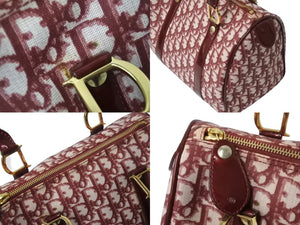 Christian Dior クリスチャンディオール ハンドバッグ カバン スピーディ 25cm ボストン トロッター レッド ジャガード 美品 中古 4b002543