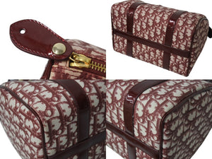 Christian Dior クリスチャンディオール ハンドバッグ カバン スピーディ 25cm ボストン トロッター レッド ジャガード 美品 中古 4b002543