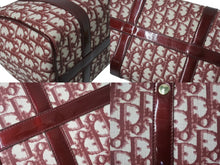 Load image into Gallery viewer, Christian Dior クリスチャンディオール ハンドバッグ カバン スピーディ 25cm ボストン トロッター レッド ジャガード 美品 中古 4b002543