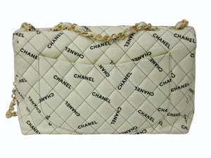 CHANEL シャネル デカマトラッセ30 Sフラップ Wチェーンショルダーバッグ ココマーク キャンバス レザー ゴールド金具 美品 中古 4b002544