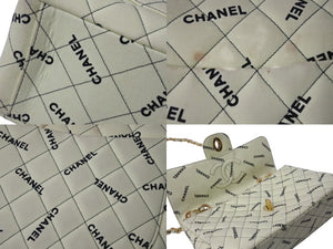 CHANEL シャネル デカマトラッセ30 Sフラップ Wチェーンショルダーバッグ ココマーク キャンバス レザー ゴールド金具 美品 中古 4b002544