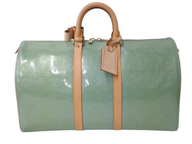 LOUIS VUITTON ルイヴィトン モノグラムヴェルニ マーサー ボストンバッグ M91001 グリーン 美品 中古 4b002545