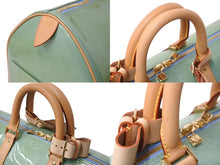 Load image into Gallery viewer, LOUIS VUITTON ルイヴィトン モノグラムヴェルニ マーサー ボストンバッグ M91001 グリーン 美品 中古 4b002545