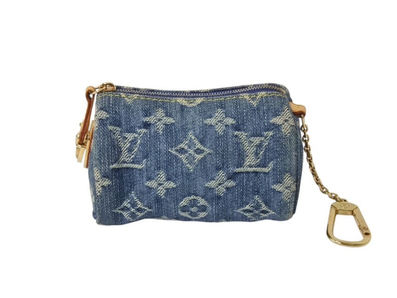 LOUIS VUITTON ルイヴィトン モノグラムデニム ミニ トゥルース スピーディPM M95082 ストラップ ブルー 中古 美品 4b002547
