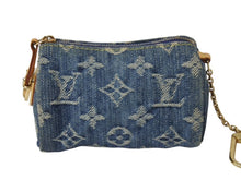 画像をギャラリービューアに読み込む, LOUIS VUITTON ルイヴィトン モノグラムデニム ミニ トゥルース スピーディPM M95082 ストラップ ブルー 中古 美品 4b002547