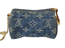 画像をギャラリービューアに読み込む, LOUIS VUITTON ルイヴィトン モノグラムデニム ミニ トゥルース スピーディPM M95082 ストラップ ブルー 中古 美品 4b002547