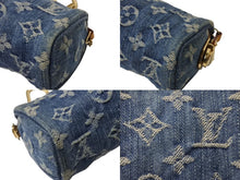 画像をギャラリービューアに読み込む, LOUIS VUITTON ルイヴィトン モノグラムデニム ミニ トゥルース スピーディPM M95082 ストラップ ブルー 中古 美品 4b002547
