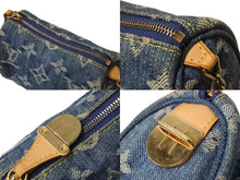 画像をギャラリービューアに読み込む, LOUIS VUITTON ルイヴィトン モノグラムデニム ミニ トゥルース スピーディPM M95082 ストラップ ブルー 中古 美品 4b002547