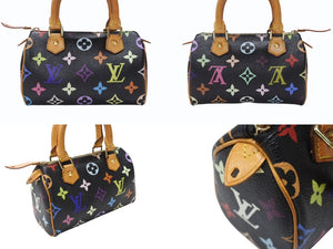 Excellent condition LOUIS VUITTON Mini Speedy handbag M92644 Monogram Multicolore black with gold hardware. Takashi Murakami. Pre-owned. 4b002549 