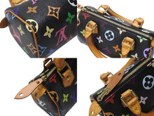 Load image into Gallery viewer, Excellent condition LOUIS VUITTON Mini Speedy handbag M92644 Monogram Multicolore black with gold hardware. Takashi Murakami. Pre-owned. 4b002549 
