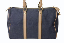 Load image into Gallery viewer, CHRISTIAN DIOR クリスチャンディオール デニム ハンドバッグ ボストン型 PZ 1201 キャンバス レザー ブルー ブラウン 美品 中古 4b002551
