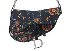 Load image into Gallery viewer, 極美品 CHRISTIAN DIOR クリスチャンディオール サドルバッグ RU0052 キャンバス レザー ブラック マルチカラー シルバー金具 中古 4b002552