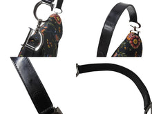 Load image into Gallery viewer, 極美品 CHRISTIAN DIOR クリスチャンディオール サドルバッグ RU0052 キャンバス レザー ブラック マルチカラー シルバー金具 中古 4b002552
