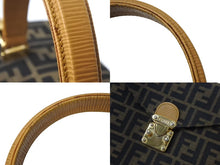 画像をギャラリービューアに読み込む, FENDI フェンディ バニティバッグ ショルダーバッグ 2WAY ズッカ柄 キャンバス レザー ブラウン ゴールド金具 美品 中古 4b002554 