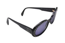 Load image into Gallery viewer, CHANEL シャネル サングラス アイウェア 05256 94305 イタリア製 プラスチック ラインストーン ブラック 美品 中古 4b002555
