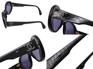 CHANEL シャネル サングラス アイウェア 05256 94305 イタリア製 プラスチック ラインストーン ブラック 美品 中古 4b002555