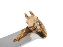 Load image into Gallery viewer, HERMES エルメス レターオープナー ペーパーナイフ 文具 雑貨 馬 ホース ゴールド シルバー 美品 中古 4b002556
