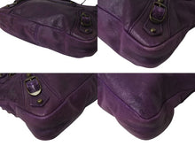 Load image into Gallery viewer, BALENCIAGA バレンシアガ ザシティ ハンドバッグ 132116 パープル レザー アンティークゴールド金具 良品 中古 4b002558