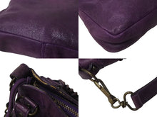 Load image into Gallery viewer, BALENCIAGA バレンシアガ ザシティ ハンドバッグ 132116 パープル レザー アンティークゴールド金具 良品 中古 4b002558