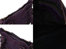 Load image into Gallery viewer, BALENCIAGA バレンシアガ ザシティ ハンドバッグ 132116 パープル レザー アンティークゴールド金具 良品 中古 4b002558
