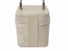 Load image into Gallery viewer, GUCCI グッチ バニティ バック ハンドバック GG柄 GGキャンバス アクセサリーポーチ ベージュ レザー 美品 中古 4b002559