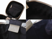 Load image into Gallery viewer, GUCCI グッチ バニティ バック ハンドバック GG柄 GGキャンバス アクセサリーポーチ ベージュ レザー 美品 中古 4b002559