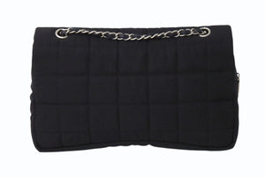 CHANEL シャネル チョコバー チェーンショルダーバッグ マトラッセ 8番台 ターンロック ナイロン ブラック 美品 中古 4b002570
