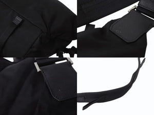 PRADA プラダ テスート モンターニャ ウエストバッグ 2VH021 ナイロン ブラック シルバー金具 美品 中古 4b002573 
