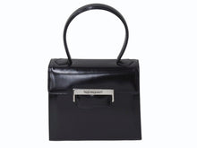 Load image into Gallery viewer, 極美品 YVES SAINT LAURENT イヴサンローラン ハンドバッグ トップハンドル カーフレザー ブラック ロゴ金具 シルバー金具 中古 4b002576
