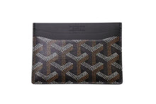 画像をギャラリービューアに読み込む, 新品未使用 GOYARD ゴヤール サンシュルピス カードケース コットン リネン フランス製 ブラック ブラウン 中古 4b002577