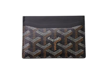 画像をギャラリービューアに読み込む, 新品未使用 GOYARD ゴヤール サンシュルピス カードケース コットン リネン フランス製 ブラック ブラウン 中古 4b002577