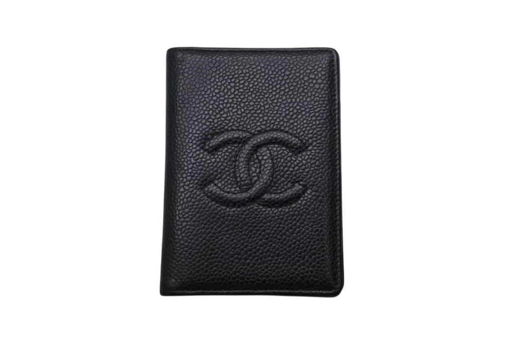 CHANEL シャネル カードケース ココマーク 7番台 フランス製 キャビアスキン ブラック 美品 中古 4b002580