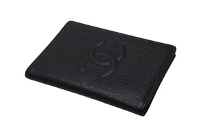 CHANEL シャネル カードケース ココマーク 7番台 フランス製 キャビアスキン ブラック 美品 中古 4b002580