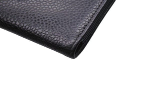 CHANEL シャネル カードケース ココマーク 7番台 フランス製 キャビアスキン ブラック 美品 中古 4b002580