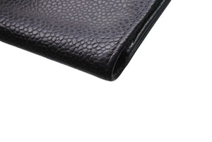 CHANEL シャネル カードケース ココマーク 7番台 フランス製 キャビアスキン ブラック 美品 中古 4b002580