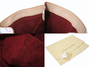 新品同様 LOUIS VUITTON ルイヴィトン オードラ ブロン ハンドバッグ 村上隆 M40047 ゴールド金具 ホワイト マルチカラー 中古 4b002585