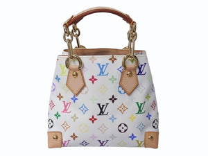 新品同様 LOUIS VUITTON ルイヴィトン オードラ ブロン ハンドバッグ 村上隆 M40047 ゴールド金具 ホワイト マルチカラー 中古 4b002585