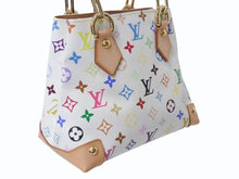 Load image into Gallery viewer, 新品同様 LOUIS VUITTON ルイヴィトン オードラ ブロン ハンドバッグ 村上隆 M40047 ゴールド金具 ホワイト マルチカラー 中古 4b002585