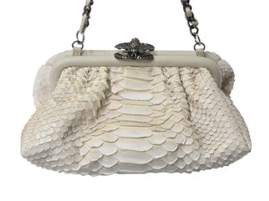 極美品 CHANEL シャネル チェーンハンドバッグ 14番台 ココマーク ホワイト系 アンティークシルバー金具 中古 4b002586