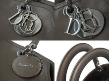 Load image into Gallery viewer, Christian Dior クリスチャンディオール ハンドバッグ ベージュ レザー 05-MA-0123 シルバー金具 美品 中古 4b002587