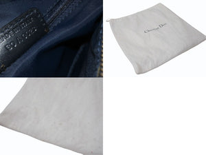Christian Dior クリスチャンディオール スピーディ 25cm ハンドバッグ トロッター ネイビー ゴールド金具 美品 中古 4b002588