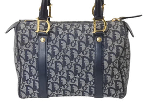 Christian Dior クリスチャンディオール スピーディ 25cm ハンドバッグ トロッター ネイビー ゴールド金具 美品 中古 4b002588