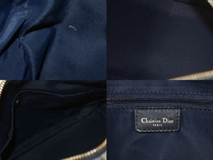 Christian Dior クリスチャンディオール スピーディ 25cm ハンドバッグ トロッター ネイビー ゴールド金具 美品 中古 4b002588