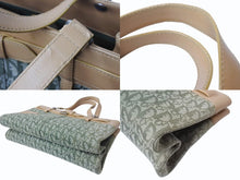 Load image into Gallery viewer, ChristianDior クリスチャンディオール トロッター ハンドバッグ BM0081 コットンキャンバス グリーン ベージュ 美品 中古 4b002589