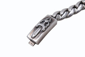 極美品 CHROME HEARTS クロムハーツ ミニダガーID クラシック ブレスレット 重量約43.3g 2002年 20リンク シルバ−925 中古 4b002597 